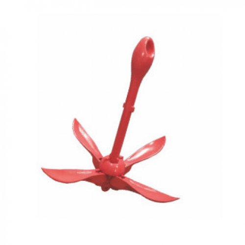 Red Painted Grapnel Anchor